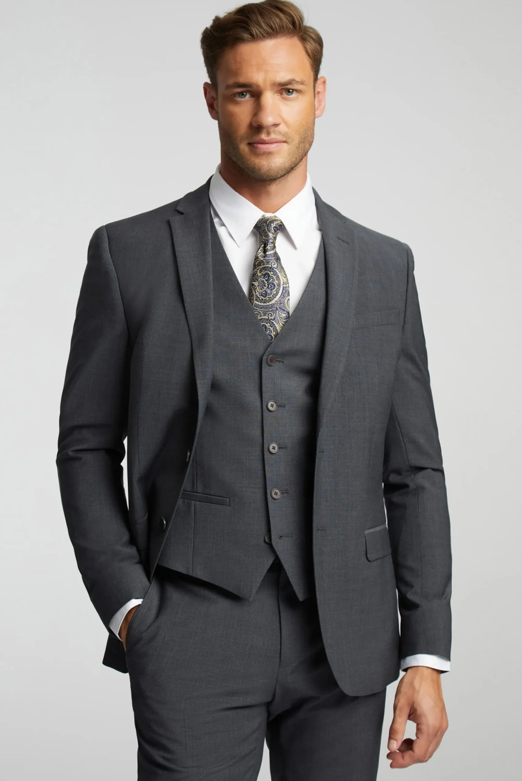 Licensee Baird Group Anzüge & Maßanfertigungen|Blazers<Anzugjacke aus Wollmischung, schmal geschnitten