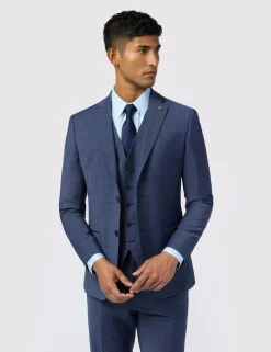 Licensee Baird Group Anzüge & Maßanfertigungen|Arbeitskleidung<Anzugjacke mit Mikro-Karo-Performance-Slim-Fit-Optik