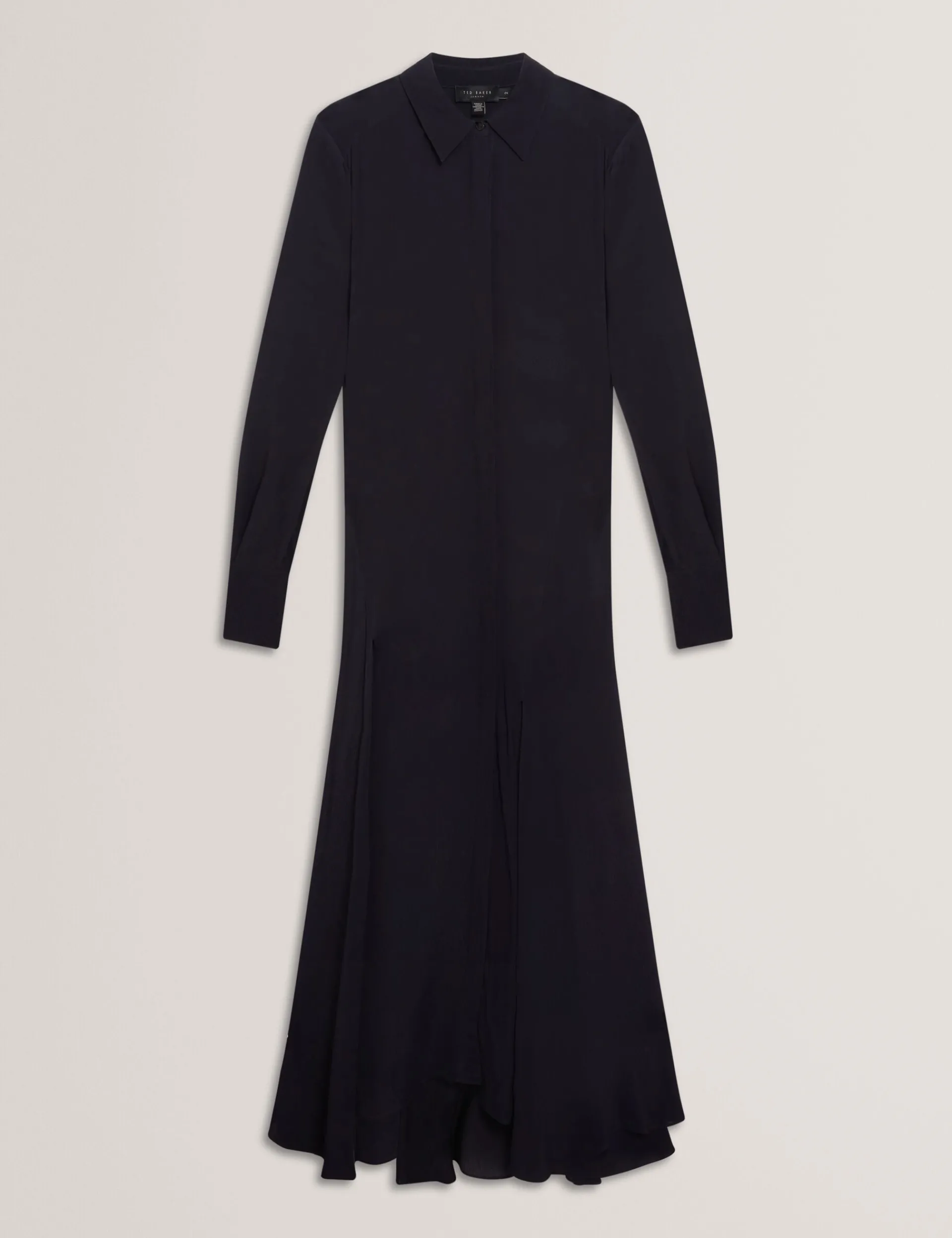 New Lobster Limited Kleider|Luftiger Blues Bearbeiten<Asymmetrisches Crêpe-Midi-Hemdkleid