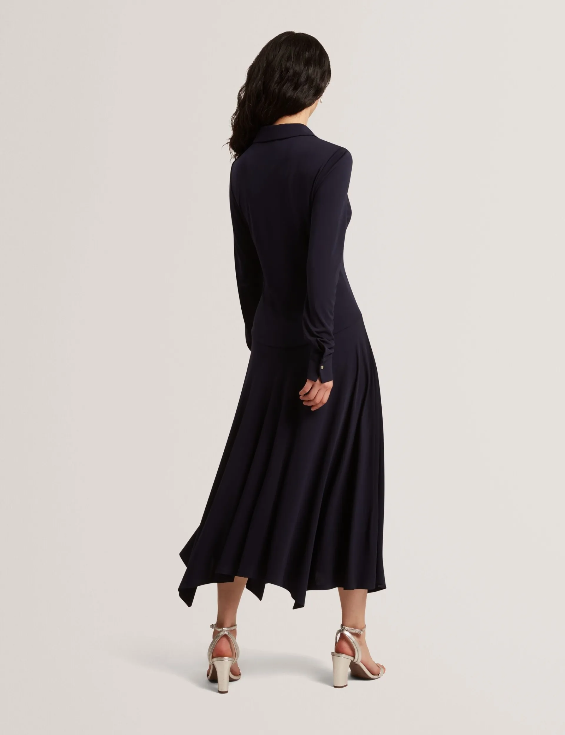 New Lobster Limited Luftiger Blues Bearbeiten|Kleider<Asymmetrisches Jersey-Midi-Hemdkleid