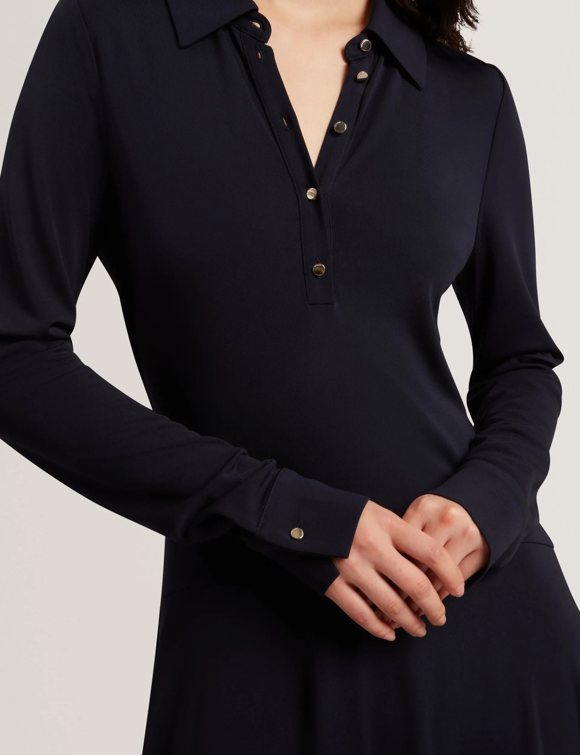 New Lobster Limited Luftiger Blues Bearbeiten|Kleider<Asymmetrisches Jersey-Midi-Hemdkleid
