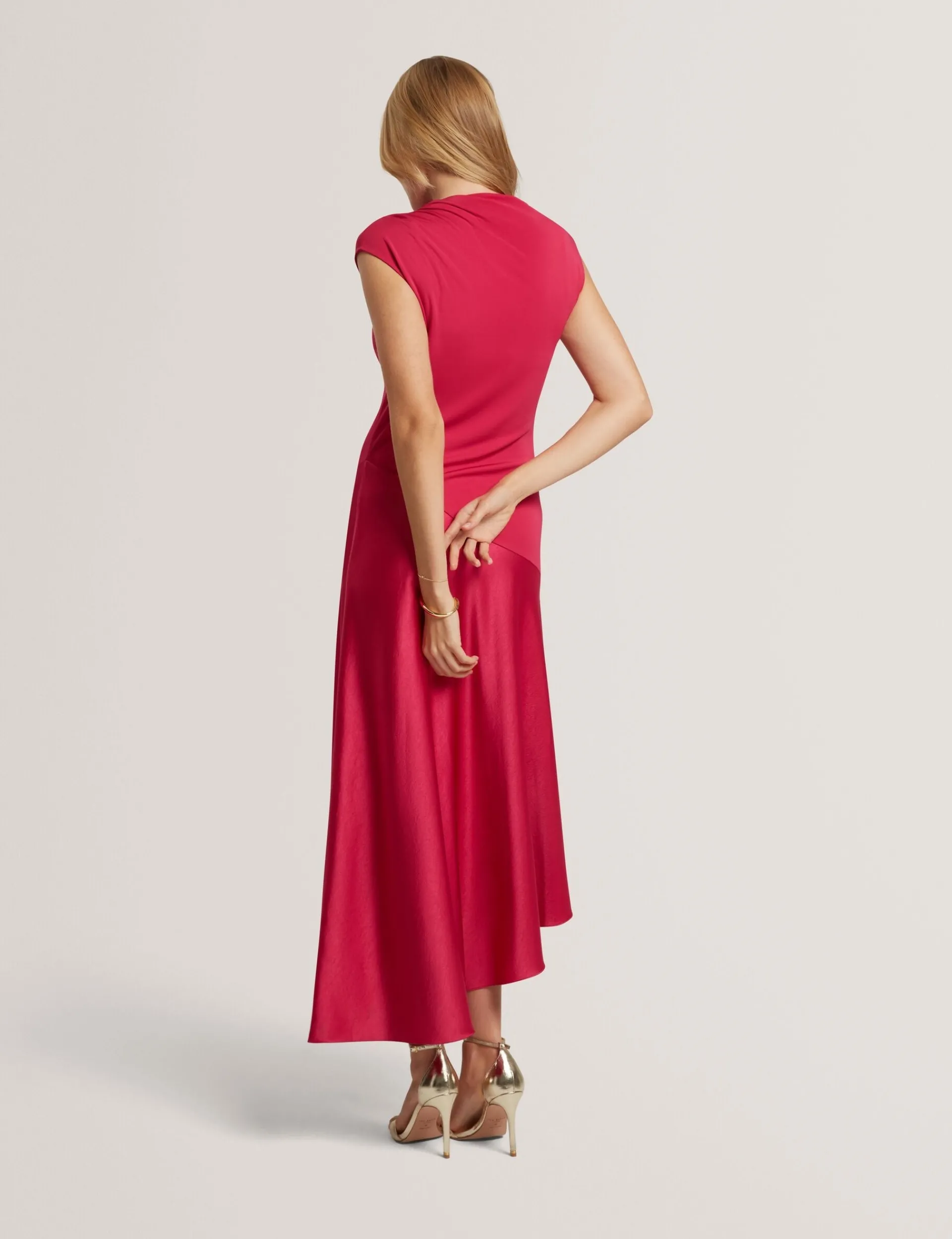 New Lobster Limited Festliche Kleidung|Kleider<Asymmetrisches Midikleid aus Satin mit Einsätzen