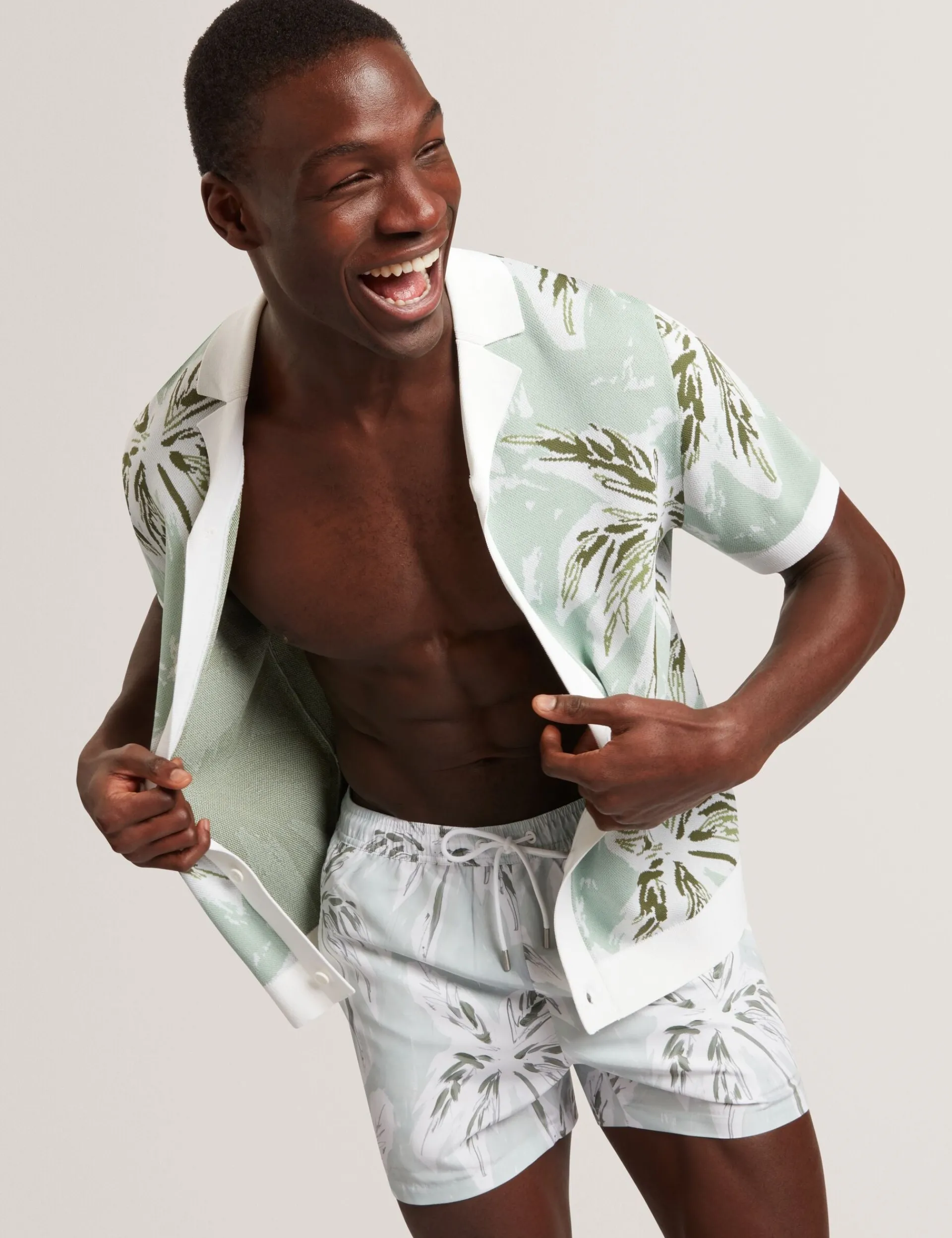 New Lobster Limited Bademode|Der Weihnachtsladen<Badeshorts mit Palmenmuster, mittellang