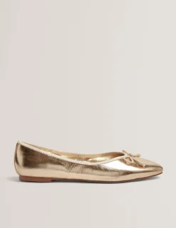 New Lobster Limited Intelligente Schuhe|Golden Hour<Ballerinas aus Metallic-Leder mit Schleife