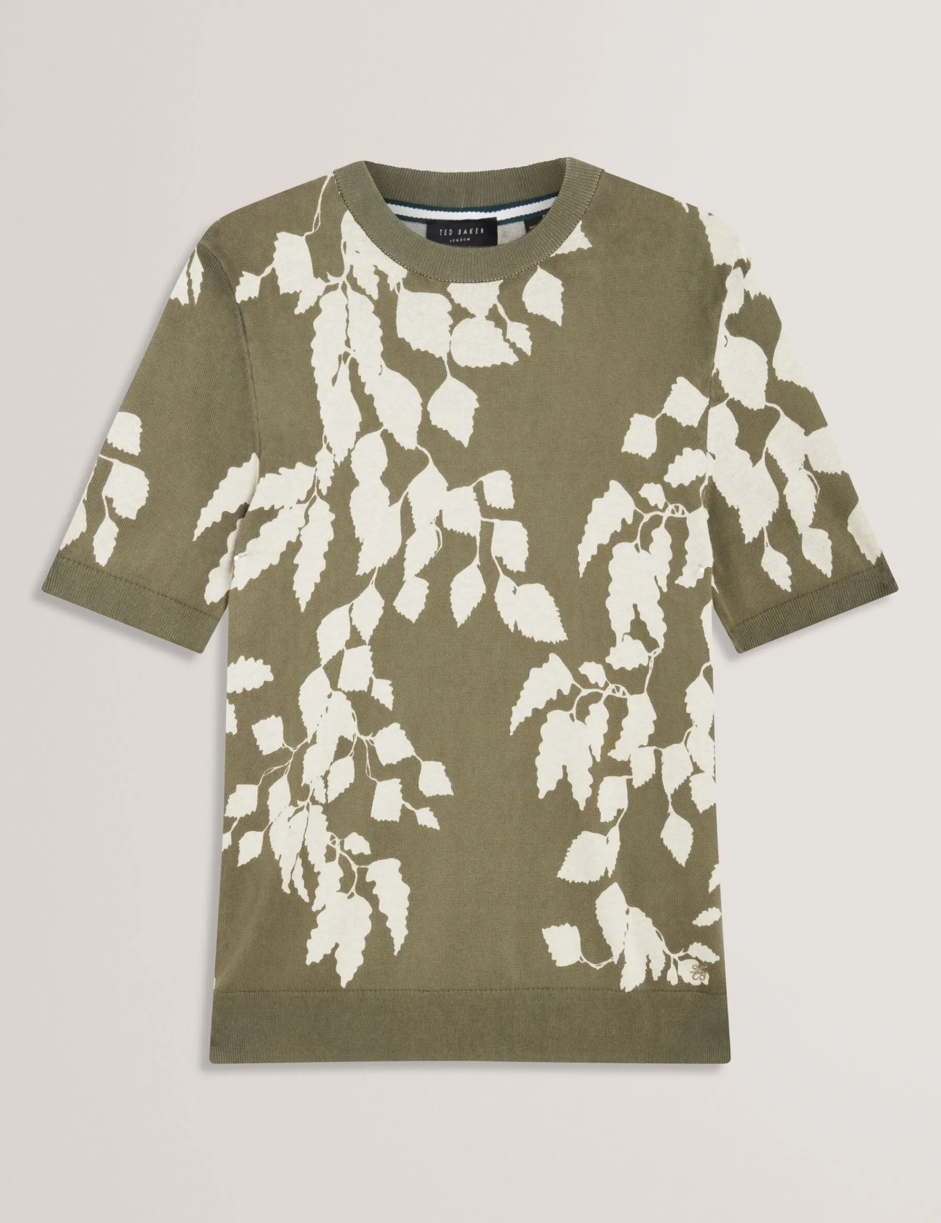 New Lobster Limited Oberteile & T-Shirts|Im Trend: Gestrickte Tops<Baumwoll-Feinstrick-T-Shirt mit Blätterprint