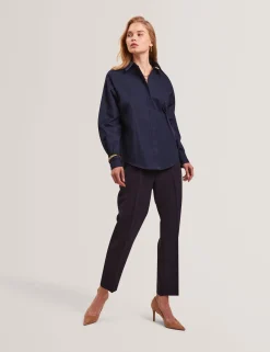 New Lobster Limited Oberteile & Blusen|Luftiger Blues Bearbeiten<Baumwollhemd mit übergroßem Latzdetail