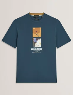 New Lobster Limited Der Weihnachtsladen|Breezy Blues Bearbeiten<Baumwoll-T-Shirt mit doppeltem Blumenmuster