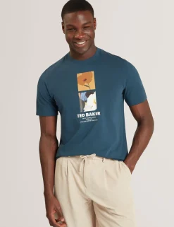 New Lobster Limited Der Weihnachtsladen|Breezy Blues Bearbeiten<Baumwoll-T-Shirt mit doppeltem Blumenmuster