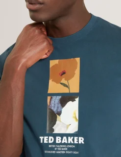 New Lobster Limited Der Weihnachtsladen|Breezy Blues Bearbeiten<Baumwoll-T-Shirt mit doppeltem Blumenmuster