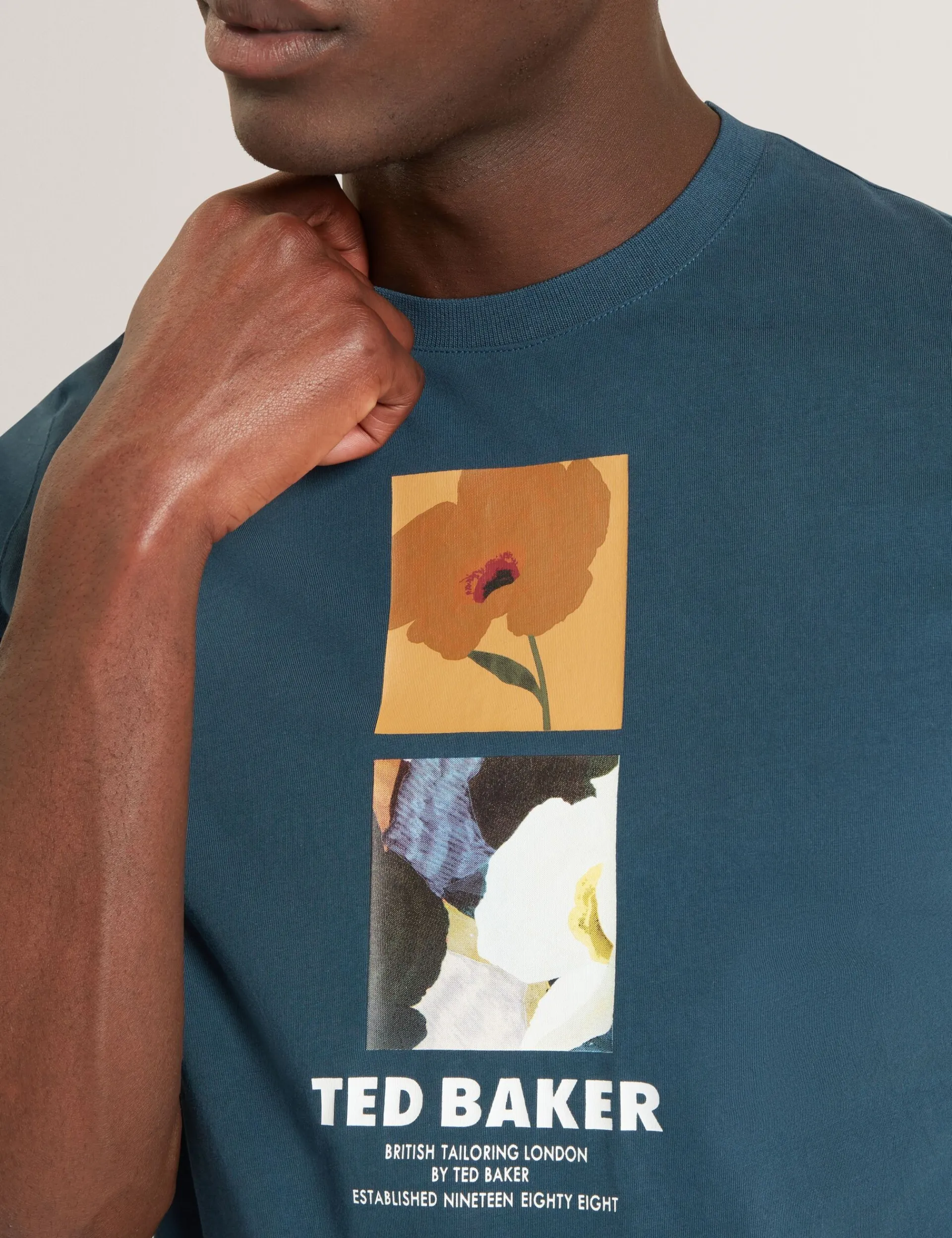 New Lobster Limited Der Weihnachtsladen|Breezy Blues Bearbeiten<Baumwoll-T-Shirt mit doppeltem Blumenmuster