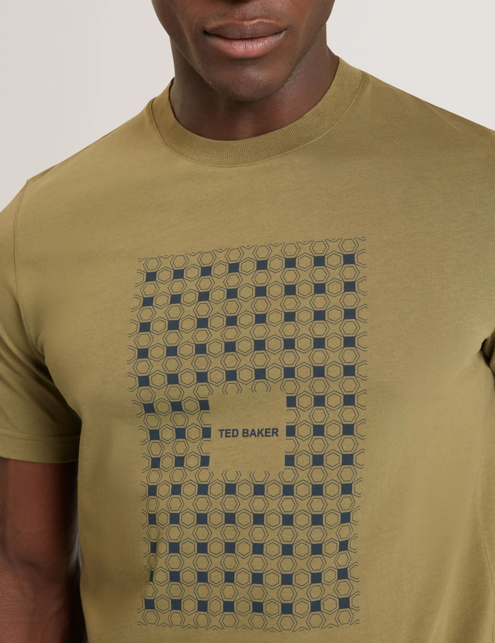 New Lobster Limited Der Weihnachtsladen|Breezy Blues Bearbeiten<Baumwoll-T-Shirt mit Fliesenmuster und Rundhalsausschnitt