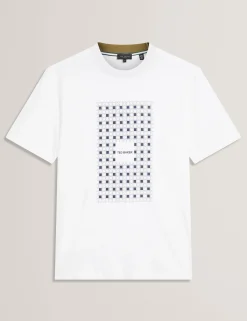 New Lobster Limited Der Weihnachtsladen|Breezy Blues Bearbeiten<Baumwoll-T-Shirt mit Fliesenmuster und Rundhalsausschnitt