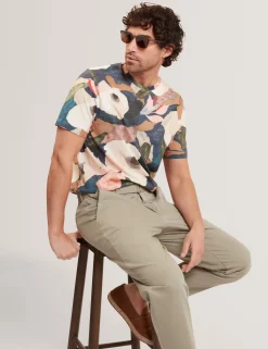 New Lobster Limited Oberteile & T-Shirts|Der Weihnachtsladen<Baumwoll-T-Shirt mit Gartenmuster und Rundhalsausschnitt