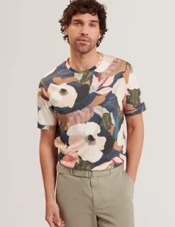 New Lobster Limited Oberteile & T-Shirts|Der Weihnachtsladen<Baumwoll-T-Shirt mit Gartenmuster und Rundhalsausschnitt