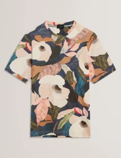 New Lobster Limited Oberteile & T-Shirts|Der Weihnachtsladen<Baumwoll-T-Shirt mit Gartenmuster und Rundhalsausschnitt