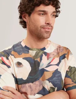 New Lobster Limited Oberteile & T-Shirts|Der Weihnachtsladen<Baumwoll-T-Shirt mit Gartenmuster und Rundhalsausschnitt