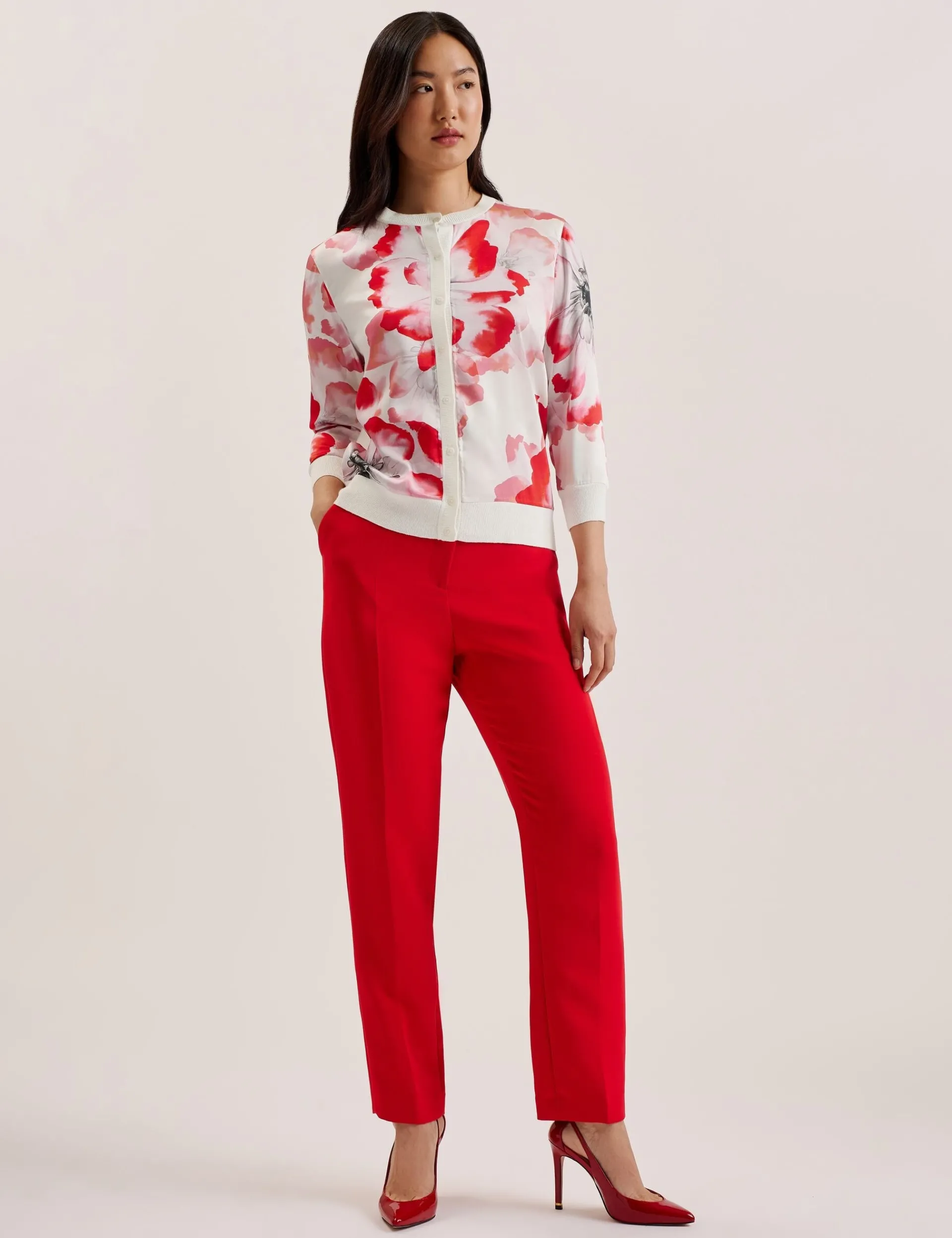 New Lobster Limited Oberteile & Blusen|Pullover & Strickjacken<Bedruckter Leinen-Mix Cardigan mit 3/4-Arm
