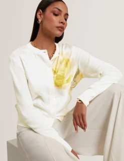 New Lobster Limited Oberteile & Blusen|Neue Frühlingsblumen<Bedruckte Strickjacke mit gewebter Vorderseite