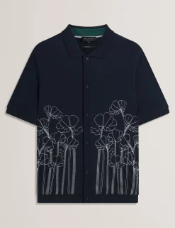 New Lobster Limited Der Weihnachtsladen|Breezy Blues Bearbeiten<Besticktes Hemd aus reiner Baumwolle mit Blumenmuster