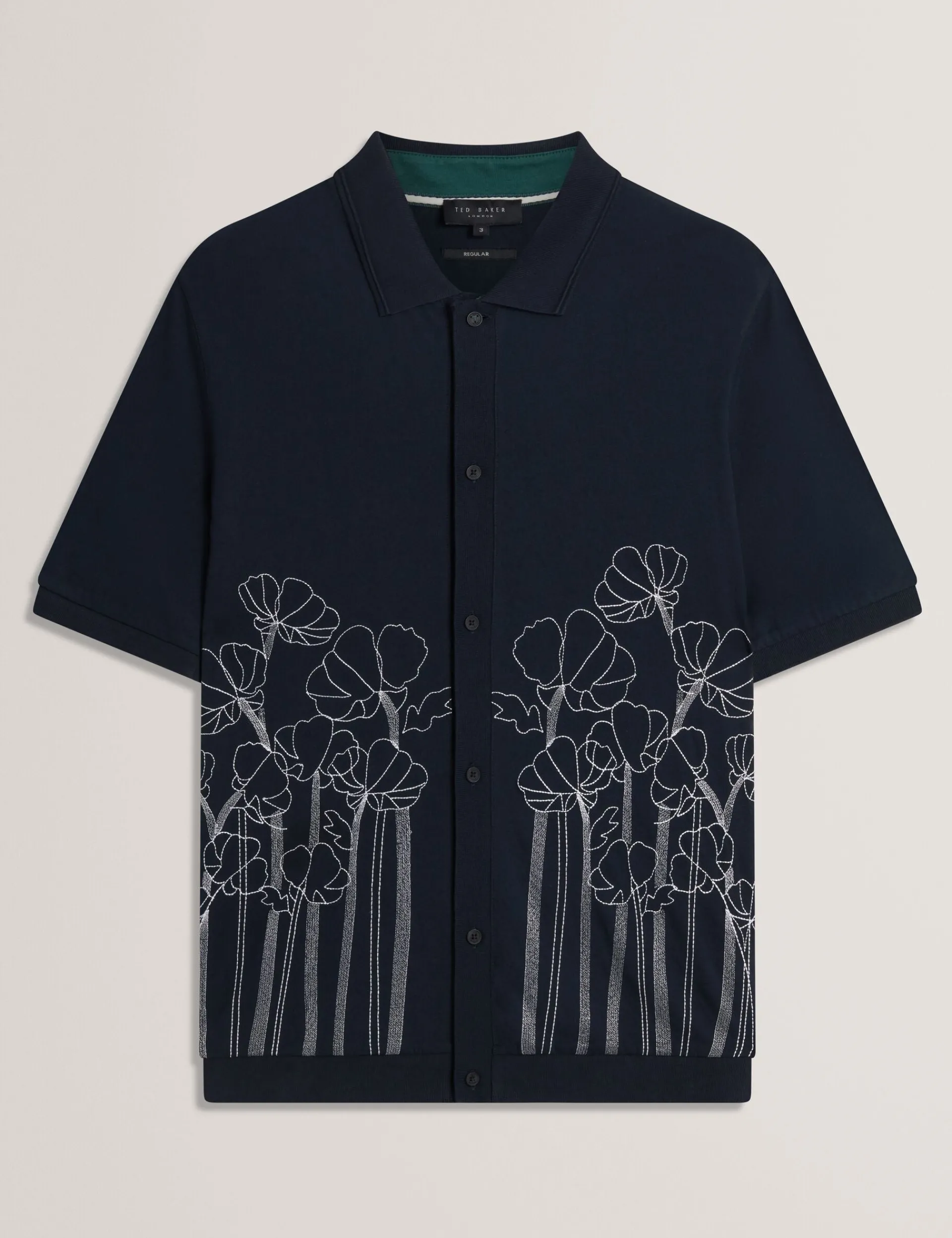 New Lobster Limited Der Weihnachtsladen|Breezy Blues Bearbeiten<Besticktes Hemd aus reiner Baumwolle mit Blumenmuster