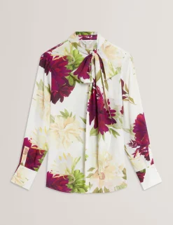 New Lobster Limited Anzüge & Zweiteiler|Oberteile & Blusen<Bluse mit bedrucktem Schalkragen und langen Ärmeln
