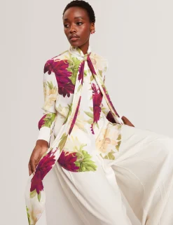 New Lobster Limited Anzüge & Zweiteiler|Oberteile & Blusen<Bluse mit bedrucktem Schalkragen und langen Ärmeln