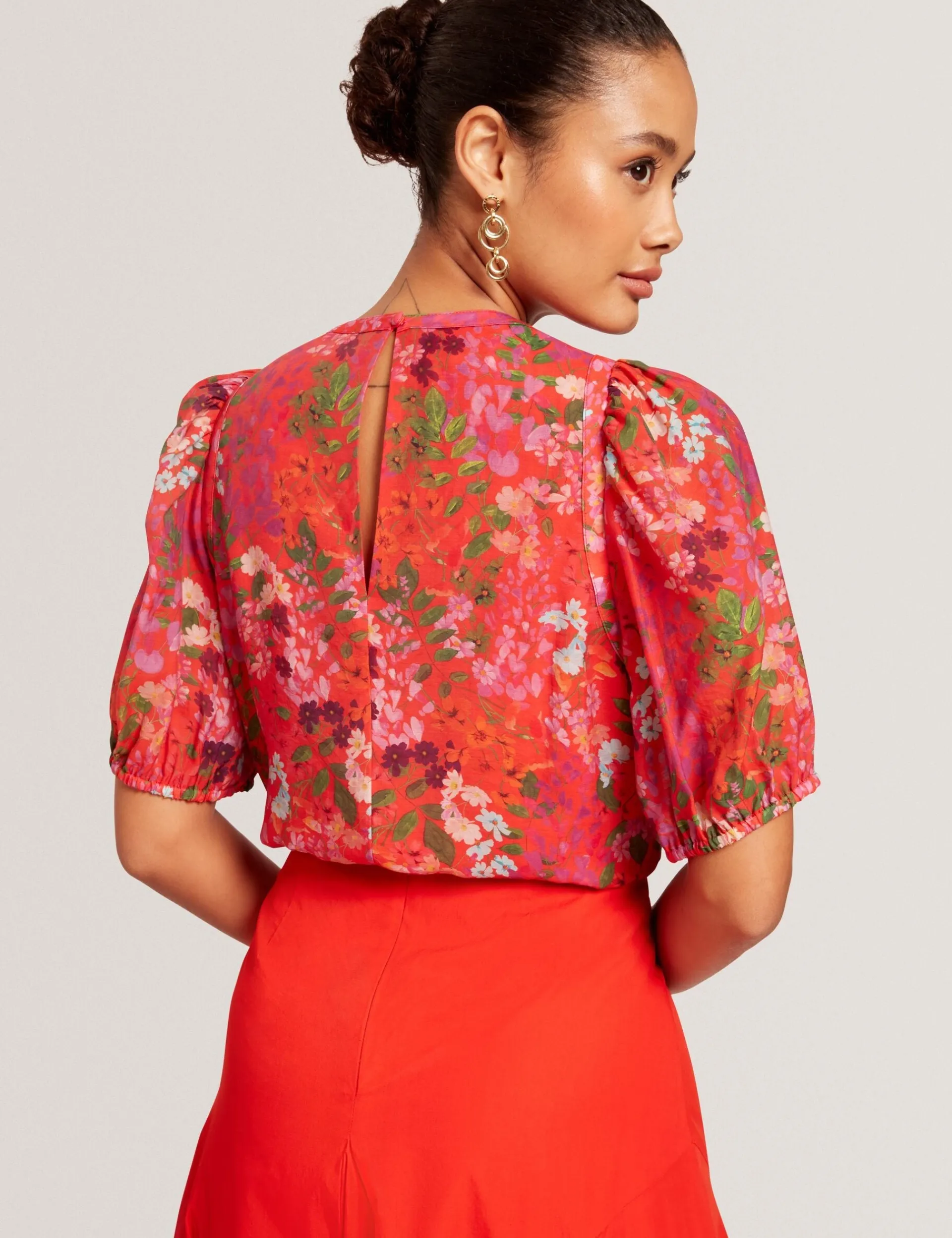 New Lobster Limited Oberteile & Blusen|Der Weihnachtsladen<Bluse mit Blütenmuster und Puffärmeln