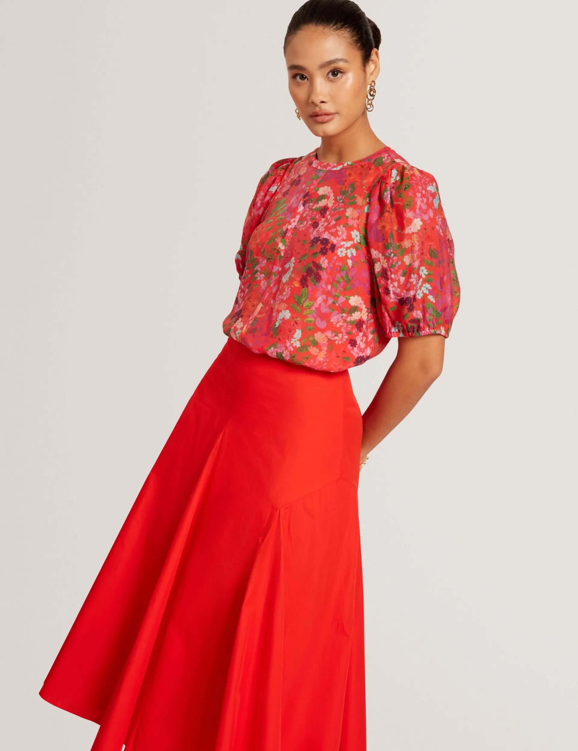 New Lobster Limited Oberteile & Blusen|Der Weihnachtsladen<Bluse mit Blütenmuster und Puffärmeln