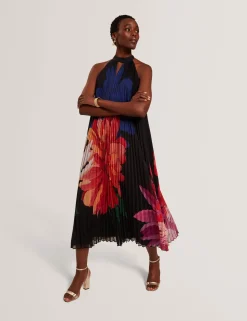 New Lobster Limited Festliche Kleidung|Der Weihnachtsladen<Bold Bloom Plissee-Midikleid mit Neckholder