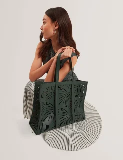 New Lobster Limited Tragetaschen|Der Weihnachtsladen<Breite Ledertasche mit Blattausschnitt