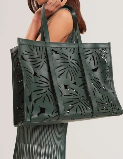 New Lobster Limited Tragetaschen|Der Weihnachtsladen<Breite Ledertasche mit Blattausschnitt