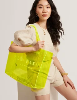 New Lobster Limited Tragetaschen|Icon & Signature Taschen<Breite Tragetasche mit Neon-Symbol aus durchsichtigem Vinyl