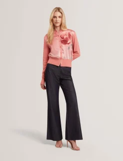 New Lobster Limited Die Satin-Kollektion|Arbeitskleidung<Cardigan mit Rosenprint und Webfront