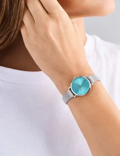Damen Licensee Timex Luxusgeschenke Für Damen|Sämtliches Zubehör<Crystal Dial Blue & Silver Mesh Watch