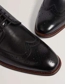 Herren New Lobster Limited Intelligente Schuhe|Luxusgeschenke Für Herren<Derby-Brogue-Schuhe aus poliertem Leder