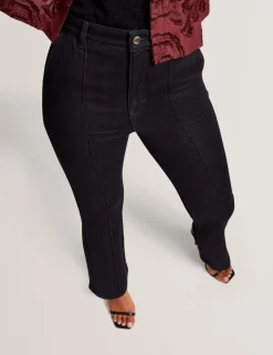 New Lobster Limited Hosen & Shorts<Dunkelblaue Jeans mit Abnähern und ausgestelltem Bein