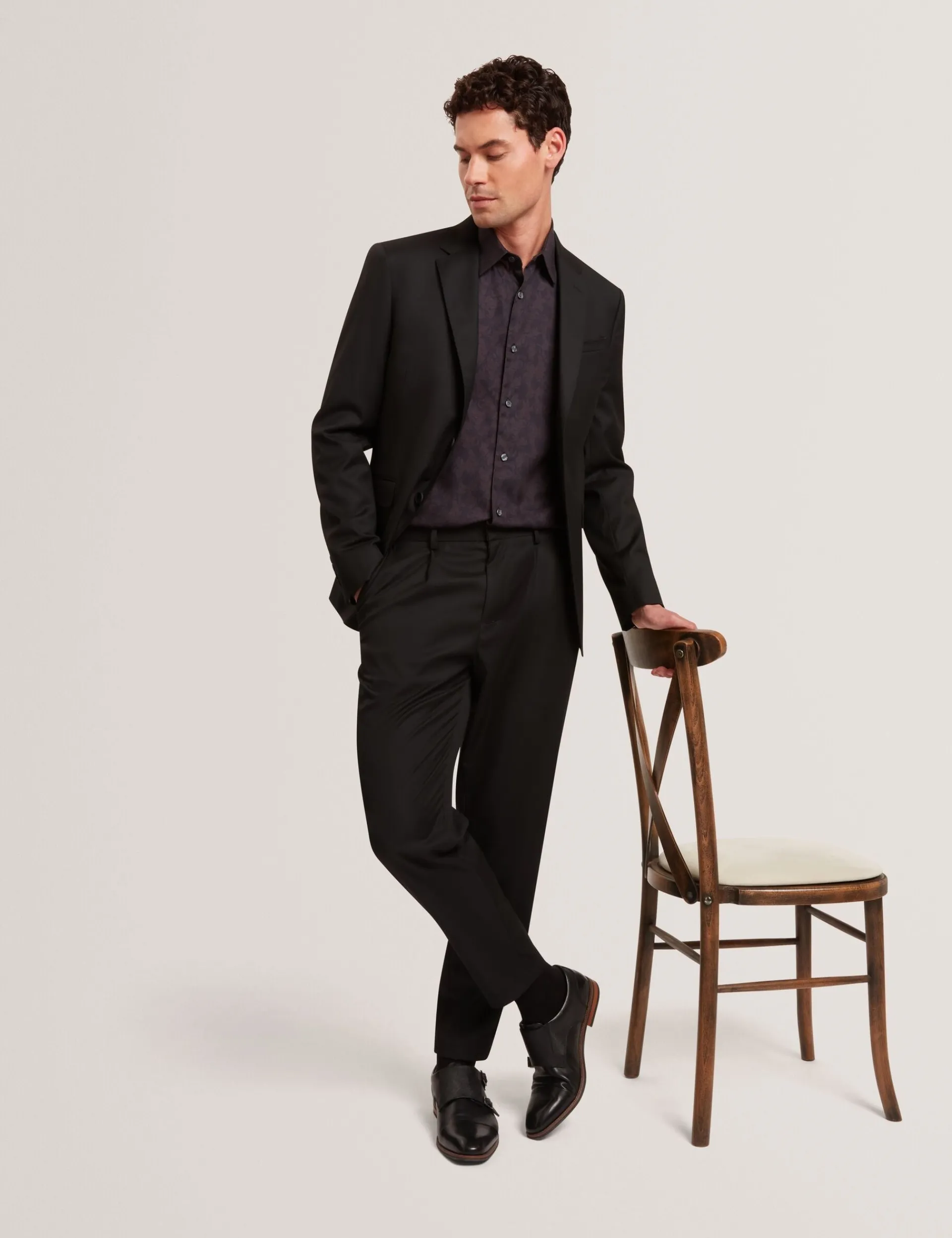 New Lobster Limited Shirts<Dunkelblaues, gewebtes Hemd mit Blumenmuster