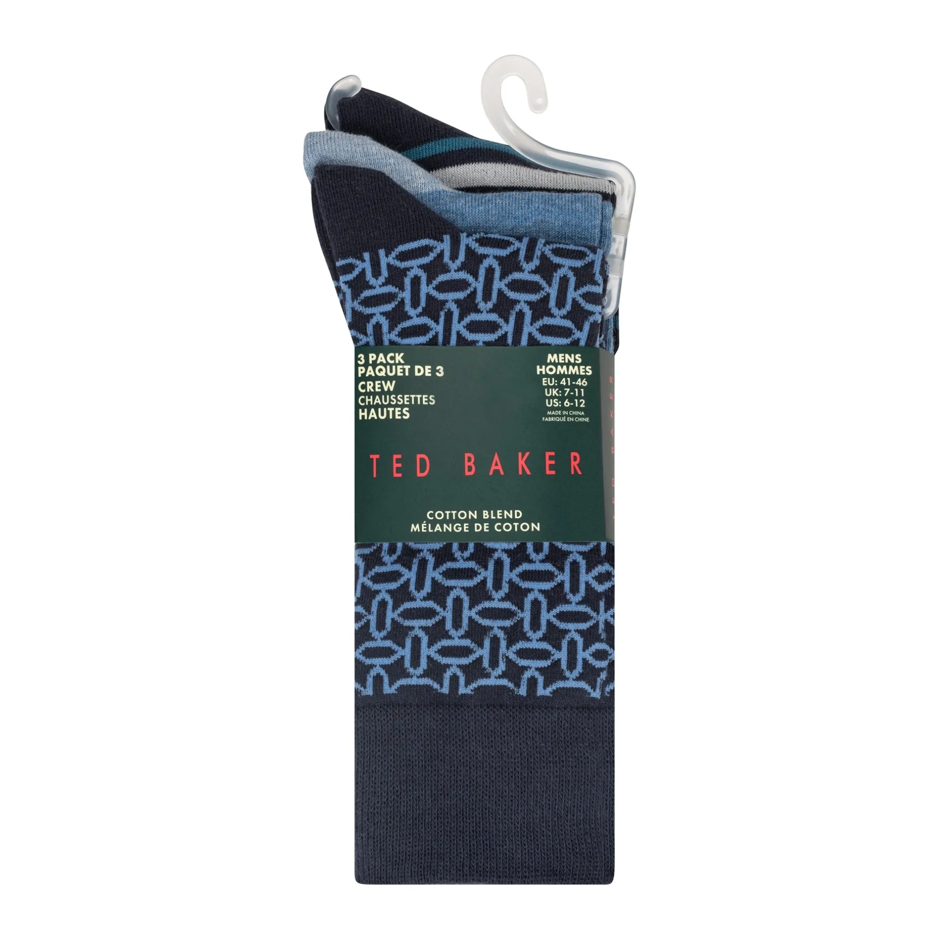 United Legwear & Apparel Co. Sämtliches Zubehör|Socken<3er-Pack bedruckte Crew Socken