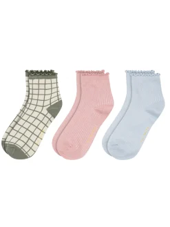 United Legwear & Apparel Co. Sämtliches Zubehör|Socken<3er-Pack gemischte Rüschen-Knöchelsocken