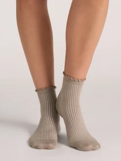 United Legwear & Apparel Co. Sämtliches Zubehör|Socken<3er-Pack gemischte Rüschen-Knöchelsocken