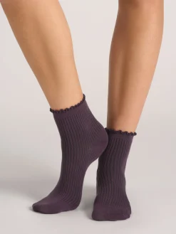 United Legwear & Apparel Co. Sämtliches Zubehör|Socken<3er-Pack gemischte Rüschen-Knöchelsocken