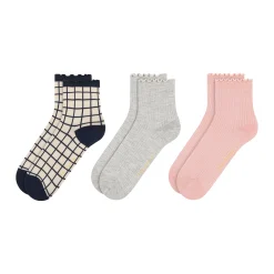 United Legwear & Apparel Co. Sämtliches Zubehör|Socken<3er-Pack gemischte Rüschen-Knöchelsocken