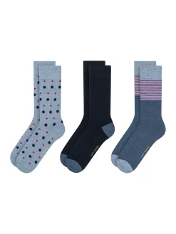 United Legwear & Apparel Co. Sämtliches Zubehör|Socken<3er-Pack gepunktete und gestreifte Socken aus Baumwollmischgewebe