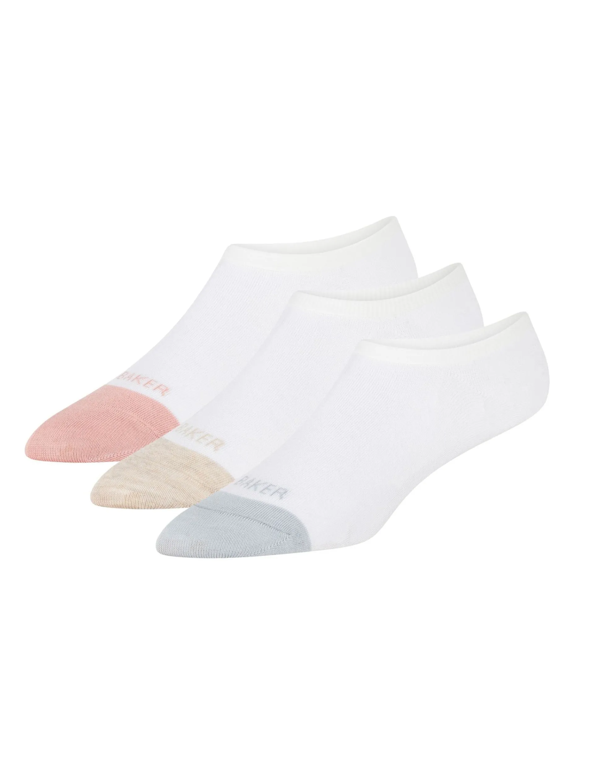 United Legwear & Apparel Co. Sämtliches Zubehör|Socken<3er-Pack kontrastfarbene Zehenkappen-Sneakersocken