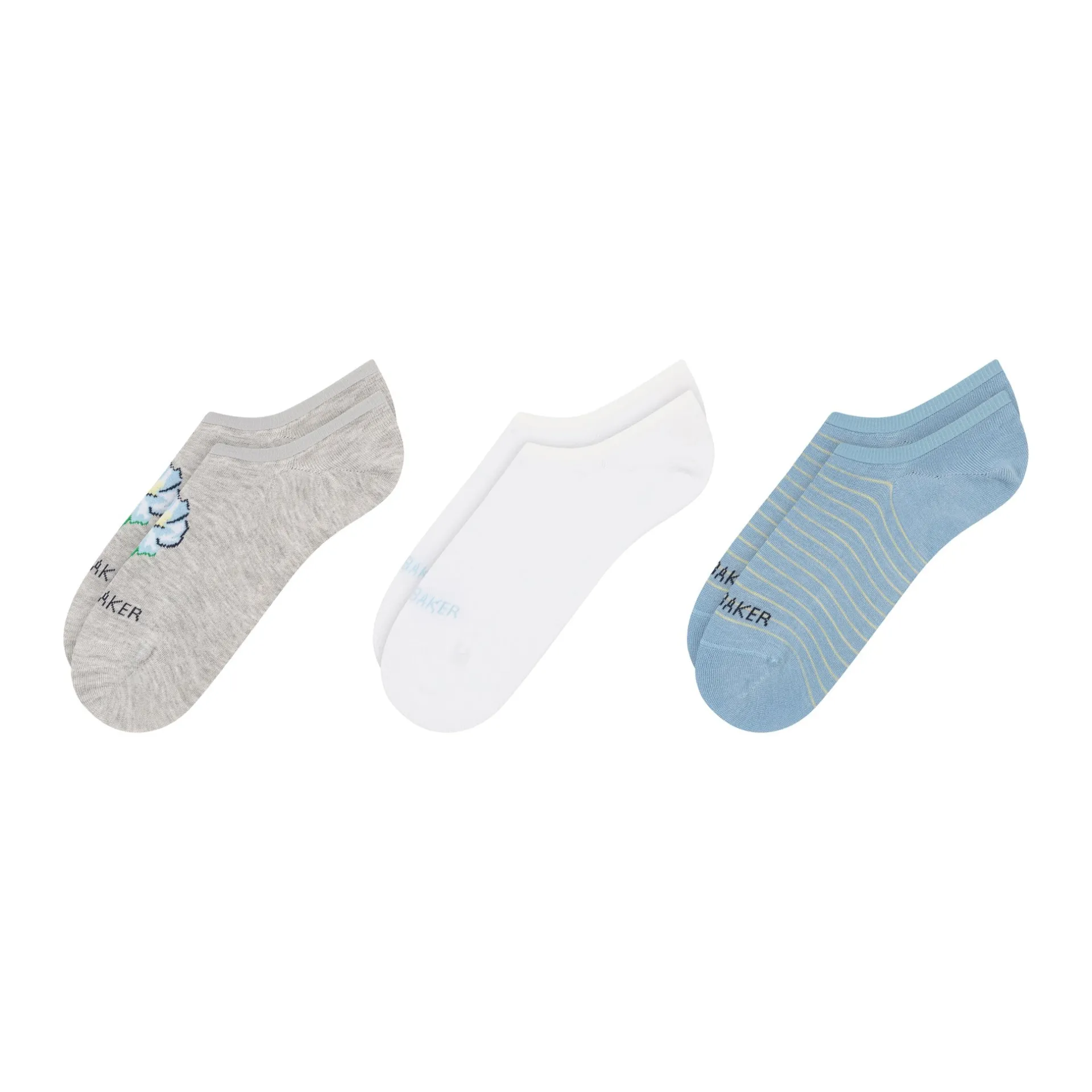 United Legwear & Apparel Co. Sämtliches Zubehör|Socken<3er-Pack kontrastfarbene Zehenkappen-Sneakersocken