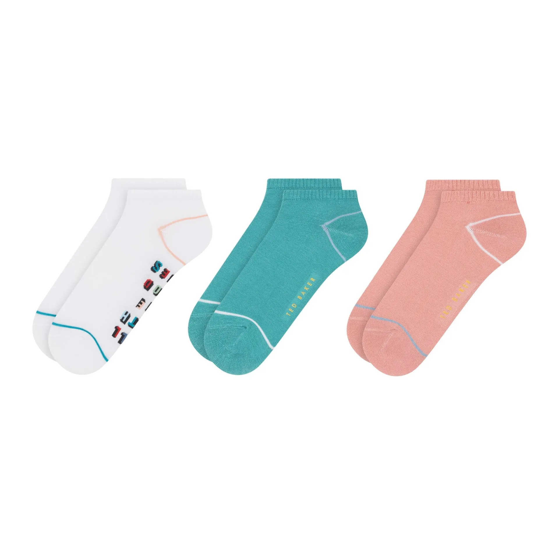 United Legwear & Apparel Co. Sämtliches Zubehör|Socken<3er-Pack kontrastfarbene Zehenkappen-Sneakersocken