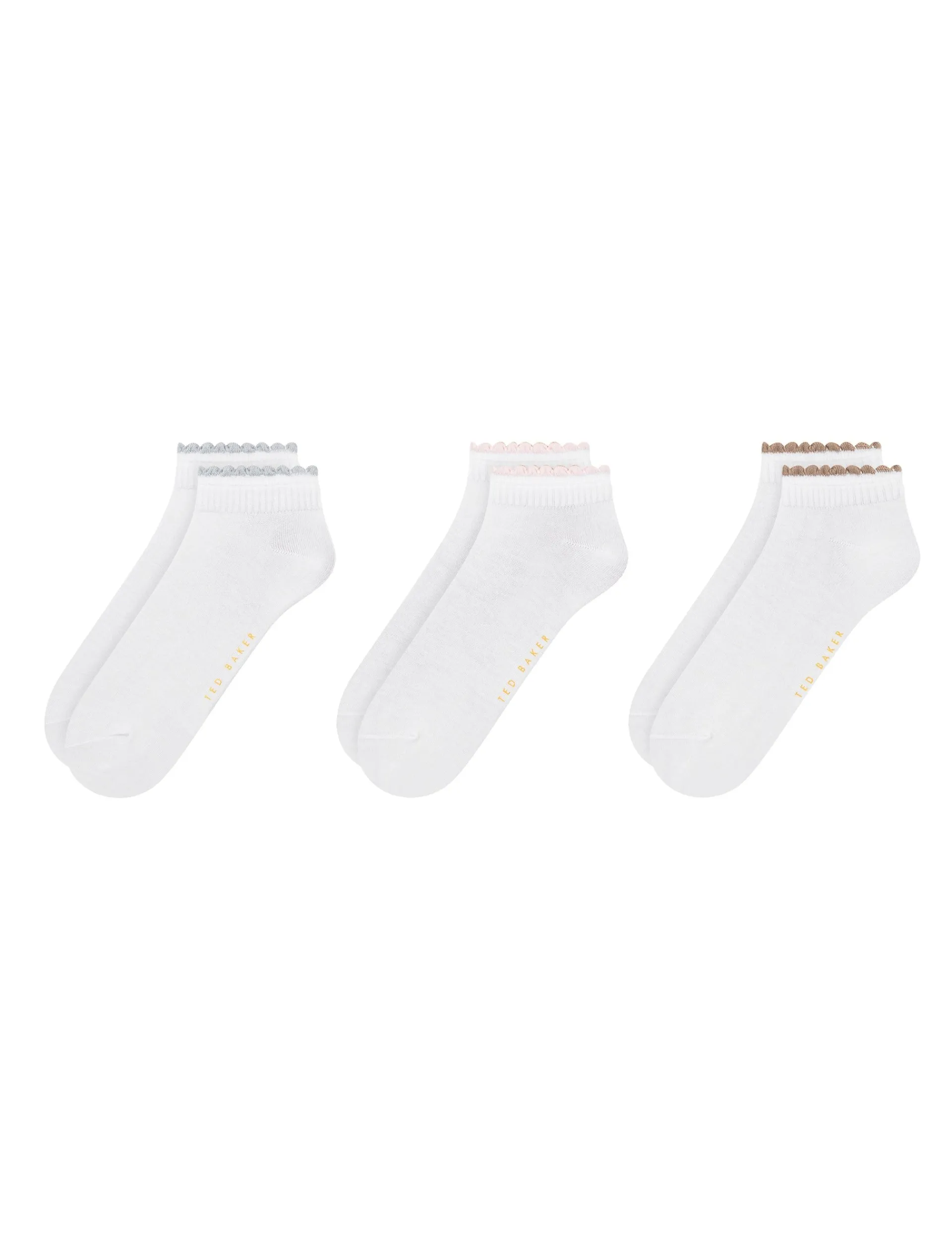 United Legwear & Apparel Co. Sämtliches Zubehör|Socken<3er-Packung kurze, gewellte Knöchelsocken