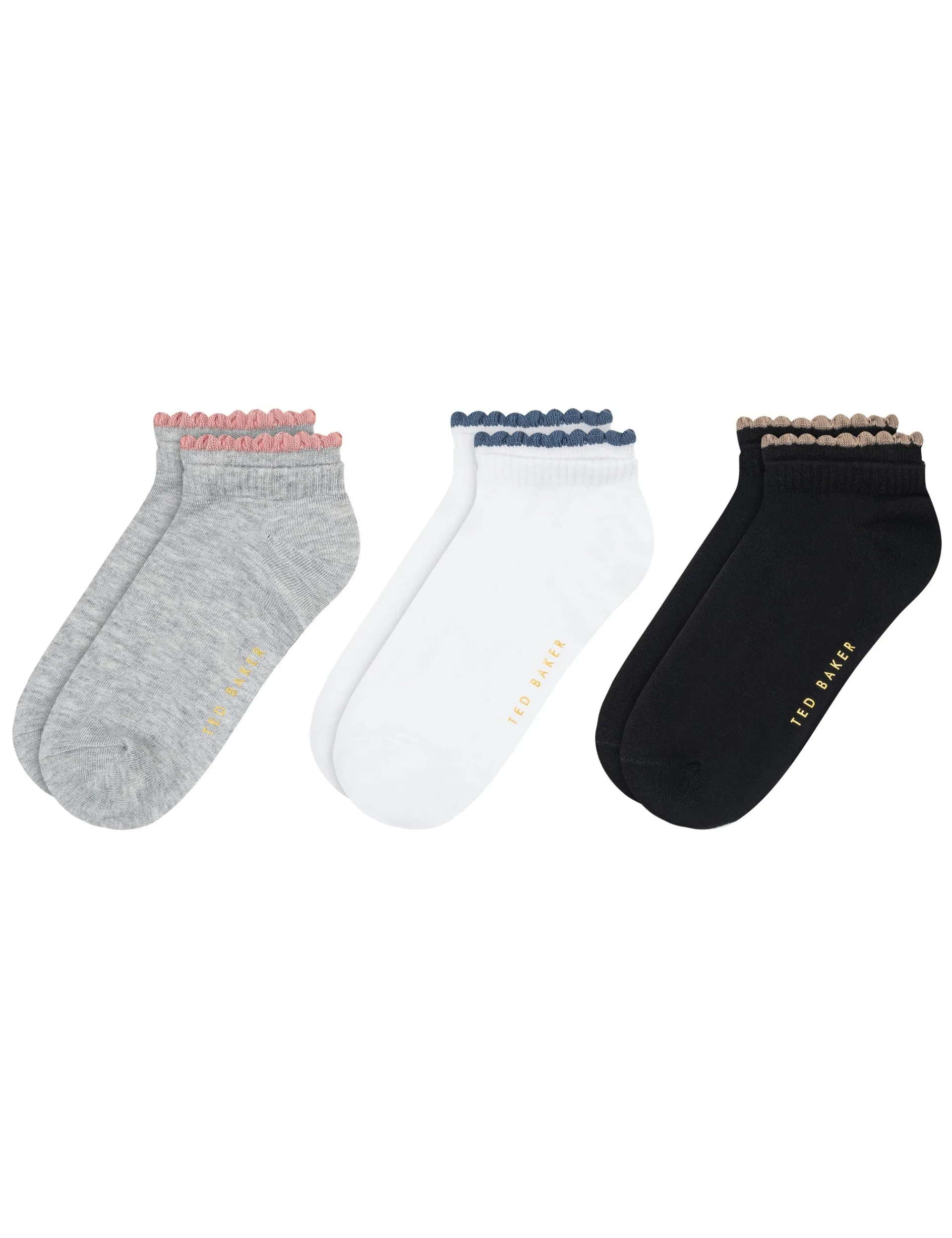 United Legwear & Apparel Co. Sämtliches Zubehör|Socken<3er-Packung kurze, gewellte Knöchelsocken