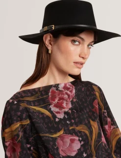 Damen New Lobster Limited Arbeitskleidung|Luxusgeschenke Für Damen<Fedora-Hut aus reiner Wolle mit Lederschnalle