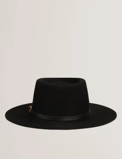 Damen New Lobster Limited Arbeitskleidung|Luxusgeschenke Für Damen<Fedora-Hut aus reiner Wolle mit Lederschnalle